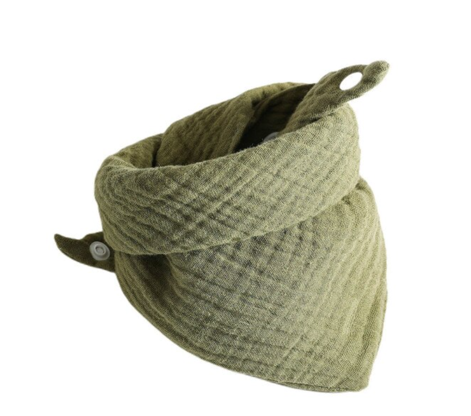 Olive green Baby Bib